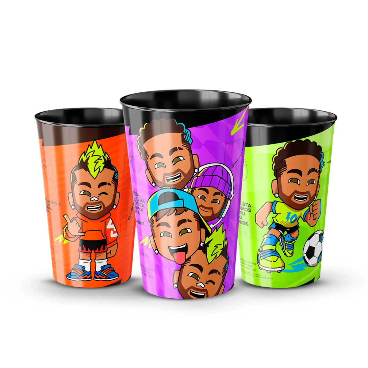 Copos Colecionáveis Neymar Jr - Kit 2 com 3 Unidades