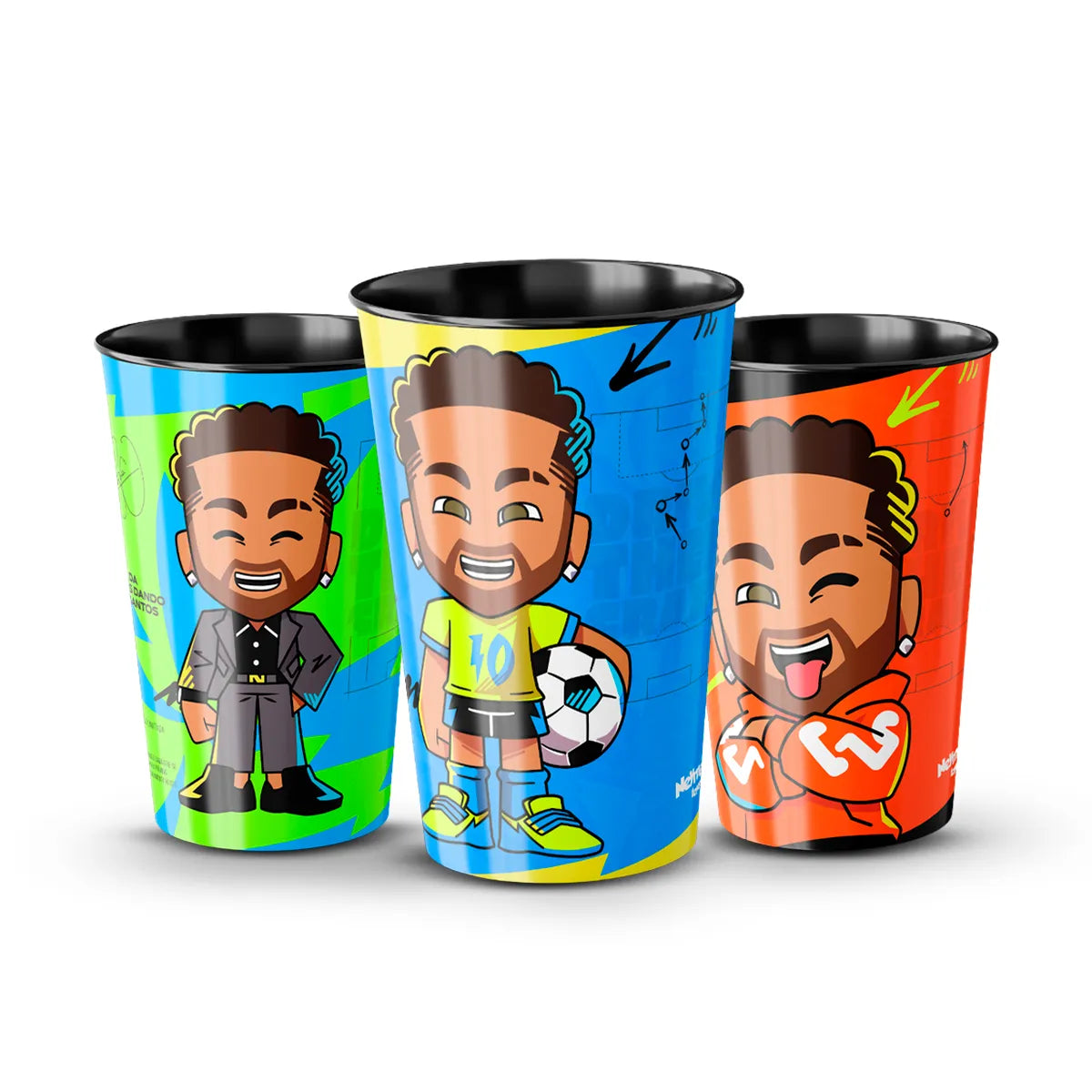 Copos Colecionáveis Neymar Jr - Kit 4 com 3 Unidades