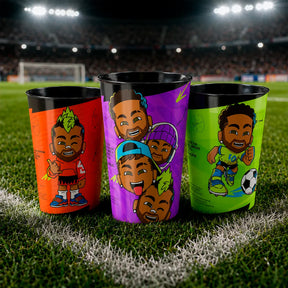 Copos Colecionáveis Neymar Jr - Kit 2 com 3 Unidades