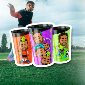 Copos Colecionáveis Neymar Jr - Kit 2 com 3 Unidades