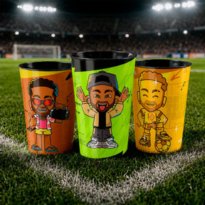 Copos Colecionáveis Neymar Jr - 600ml - Kit 3 com 3 Unidades
