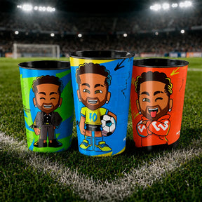Copos Colecionáveis Neymar Jr - Kit 4 com 3 Unidades
